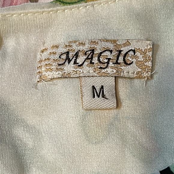 Magic light flowing botanical floral print pleated bodice tie at waist - Picture 4 of 5